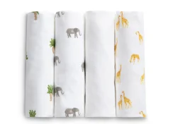 100% Cotton Flannel Baby Receiving Blankets - 4 Pack