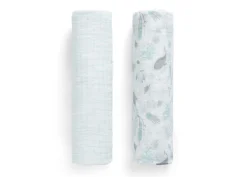 100% Cotton Muslin Baby Receiving Blankets - 2 Pack