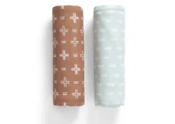 100% Organic Jersey Cotton Baby Receiving Blankets - 2 Pack