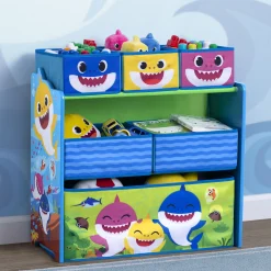 Baby Shark Design & Store 6 Bin Toy Storage Organizer