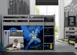 Batman Loft Bed Tent - Curtain Set for Twin Loft Bed (Bed Sold Separately)
