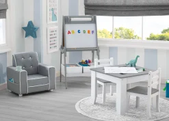 Chelsea Double-Sided Storage Easel with Paper Roll and Magnets | Dry Erase Surface & Chalkboard Surface