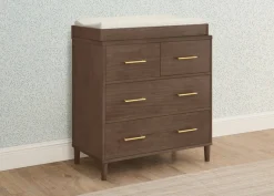 Classic 4 Drawer Dresser with Changing Top and Interlocking Drawers