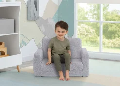 Cozee Flip-Out Sherpa 2-in-1 Convertible Chair to Lounger for Kids
