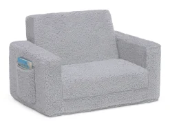 Cozee Flip-Out Sherpa 2-in-1 Convertible Chair to Lounger for Kids