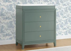 Eloise 3 Drawer Dresser with Changing Top and Interlocking Drawers