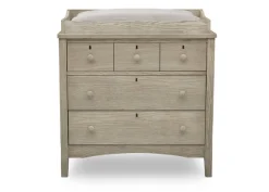 Farmhouse 3 Drawer Dresser with Changing Top and Interlocking Drawers