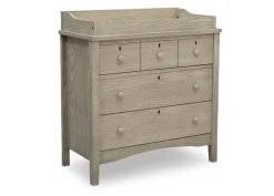 Farmhouse 3 Drawer Dresser with Changing Top and Interlocking Drawers