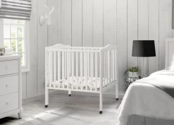 Folding Portable Mini Baby Crib with 1.5-inch Mattress