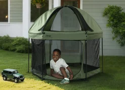 Hexagon Pop Up Play Yard with Removable Canopy