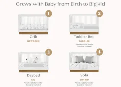 James Acrylic 4-in-1 Convertible Crib