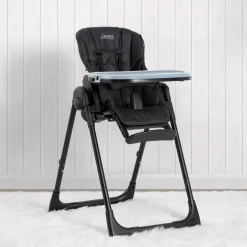 Jeep Classic Black Convertible 2-in-1 High Chair for Babies and Toddlers with Adjustable Height, Recline & Footrest