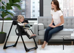 Jeep Classic Black Convertible 2-in-1 High Chair for Babies and Toddlers with Adjustable Height, Recline & Footrest