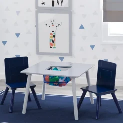 Kids Table and Chair Set with Storage (2 Chairs Included)