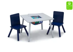 Kids Table and Chair Set with Storage (2 Chairs Included)