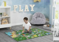 Large Road Map Activity Rug for Girls and Boys - 54-inch L x 39-inch W
