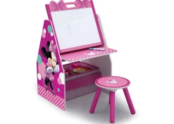 Minnie Mouse Deluxe Kids Art Table - Easel, Desk, Stool, Toy Organizer