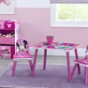 Minnie Mouse 4-Piece Playroom Solution – Set Includes Table and 2 Chairs and 6-Bin Toy Organizer