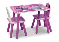 Minnie Mouse 4-Piece Playroom Solution – Set Includes Table and 2 Chairs and 6-Bin Toy Organizer