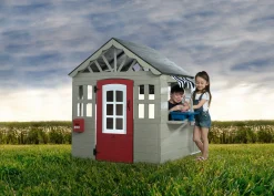 MySize Deluxe Outdoor Playhouse with Play Sink with Running Water, Picnic Table & Mailbox