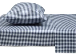 Navy Gingham 3-Piece Twin Sheet Set