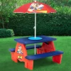 PAW Patrol 4 Seat Activity Picnic Table with Umbrella and Lego Compatible Tabletop