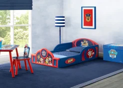 Paw Patrol 4-Piece Toddler Room-In-A-Box Set – Includes Sleep And Play Toddler Bed, Table, 1 Chair And Fabric Toy Box