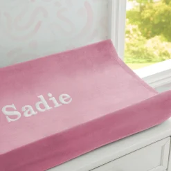 Personalized Contoured Changing Pad with Plush Cover