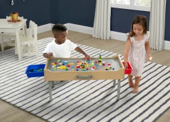 Play N Store Building Bricks Play Table with 100+ Play Bricks Included