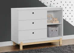 Poppy 3 Drawer Dresser with Cubbies and Interlocking Drawers
