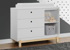 Poppy 3 Drawer Dresser with Cubbies and Interlocking Drawers