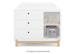 Poppy 3 Drawer Dresser with Cubbies and Interlocking Drawers