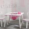 Princess Crown Kids Chair Set and Table, White/Pink