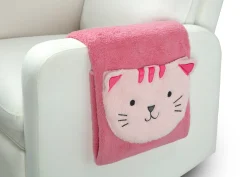 Sherpa Throw Blanket with Storage Pocket for Kids