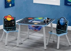 Space Adventures Kids Wood Table and Chair Set with Storage