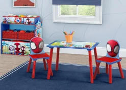 Spidey and His Amazing Friends 4-Piece Toddler Playroom Set – Includes Play Table and 6 Bin Toy Organizer
