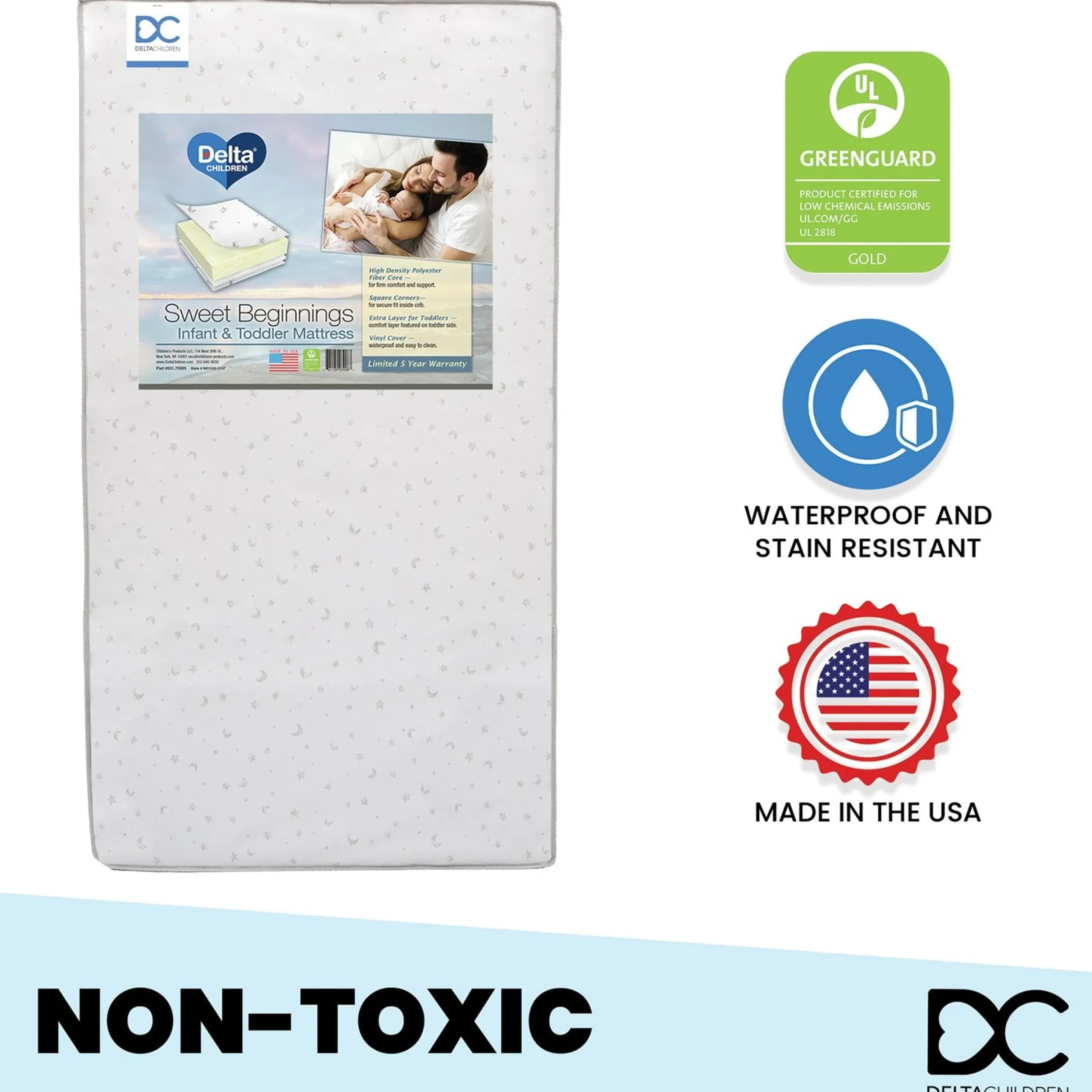 Sweet Beginnings Two-Stage Crib and Toddler Mattress