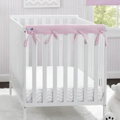 Waterproof Fleece Crib Rail Covers/Protectors for Short Side Rails, 2 Pack